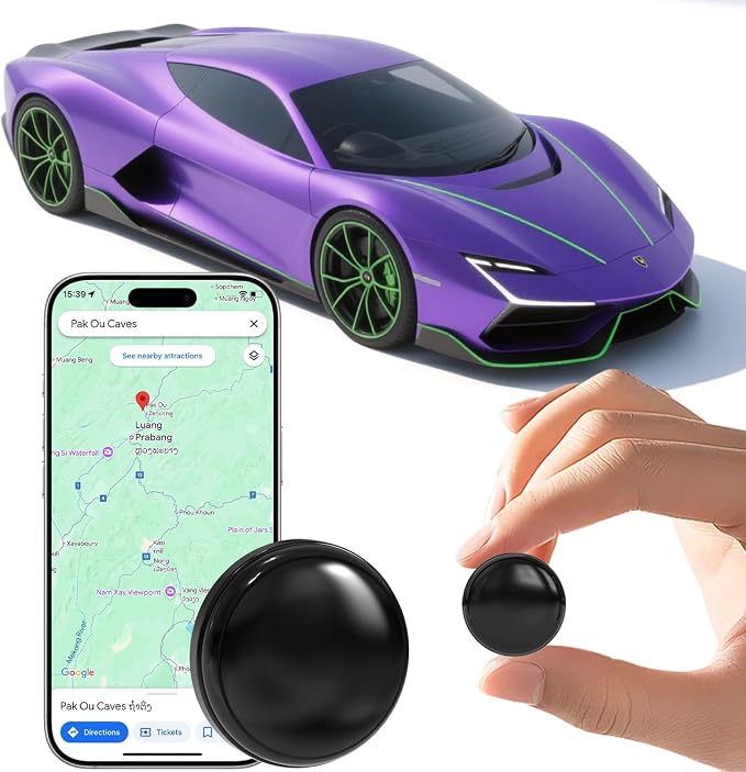 GPS Tracker for Dogs & Cats - No Monthly Fee, Waterproof Real-Time Tracking Collar for Pets, Kids,Luggage & Assets | 365-Day Battery Life |