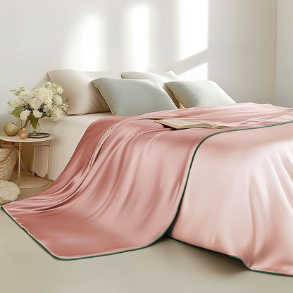 Sheal Cooling Comforter Queen Size 80'' x 90'', Q-Max Rating of >0.4, Double-Sided Cool Tech Comforter & Colors, All-Season Lightweight Blanket to Quickly Cool Down, Peach Pink