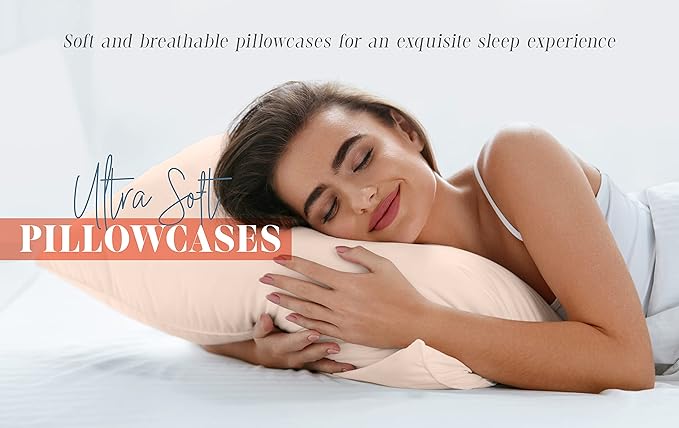 Elegant Comfort 4-PACK Solid Pillowcases 1500 Premium Hotel Quality Microfiber - Smooth Weave, Wrinkle and Stain Resistant, Easy Slip-On, 4-Piece Set, Standard/Queen Pillowcase, Taupe