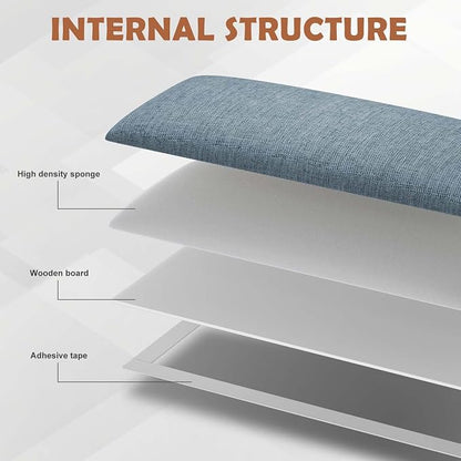 IFNOW Wall Mounted Headboard, Peel and Stick Panels, Dusty Blue, Queen | 3D Soundproof Acoustic Padding, Reusable and Removable Tufted fabric Bed Headboard for bedroom (9 Panels, 10" x 24")