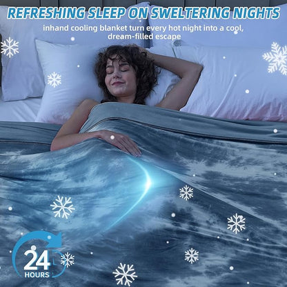 inhand Cooling Throw Blanket (50"x60"), Cooling Blankets for Hot Sleepers, Absorbs Heat to Keep Adults Cool for Summer Nights Sweats, Thin Cold Lightweight Blanket for Couch Bed, All Season Use