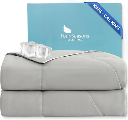 Four Seasons Essentials Cooling Comforter - King Size 106" x 90" - Gray