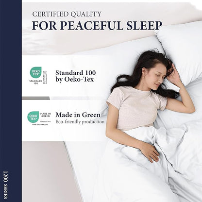 Ashton Sheets 100% Egyptian Cotton Pillow Cases King Size Set of 2 - Luxury 1200 Thread Count King Size Pillow Cases (White), Extra Soft, Cooling Sateen Weave Large Hotel Collection Pillowcases