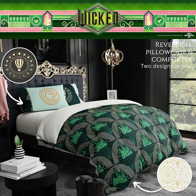 Collectibles Wicked Lux Bedding 7 Piece Super Soft Reversible Comforter and Sheet Set with Sham, Full, (Officially Licensed Product) By Franco
