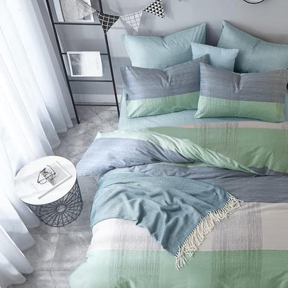 LifeTB King Comforter Set Patchwork Bedding Comforter Set Soft Fluffy Geometric Plaid Bedding Set for All Seasons Cozy Patchwork Plaid Checkered Pattern Comforter King Size with 2 Pillow Shams