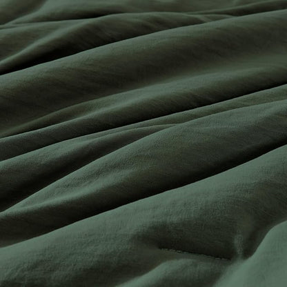 WRENSONGE Super King Comforter Set - 7 Pieces Deep Green Soft Bed in a Bag Super King with Fitted Sheet, Flat Sheet, 2 Pillow Shams, and 2 Pillowcases- Warm Bedding Sets for All Season