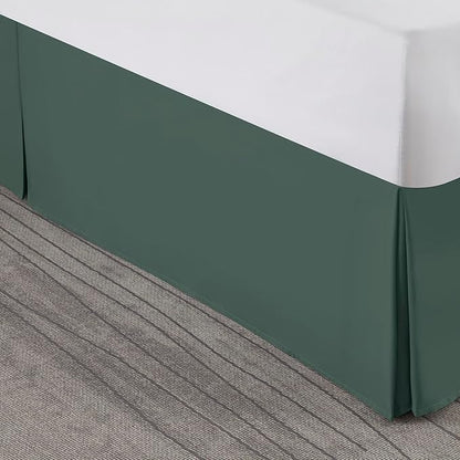 Nestl Forest Green Twin XL Bed Skirt - Twin XL Size Bed Skirt 14 Inch Drop - Brushed Microfiber Bed Skirts - Hotel Quality Pleated Bed Skirt - Shrinkage & Fade Resistant