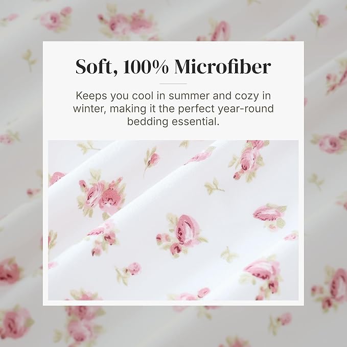 Modern Threads Silky Soft Microfiber and Wrinkle Free Sheets - Luxurious Microfiber Bed Sheets Includes Flat Sheet, Fitted Sheet with Deep Pockets, & Pillowcases Ivory, Full