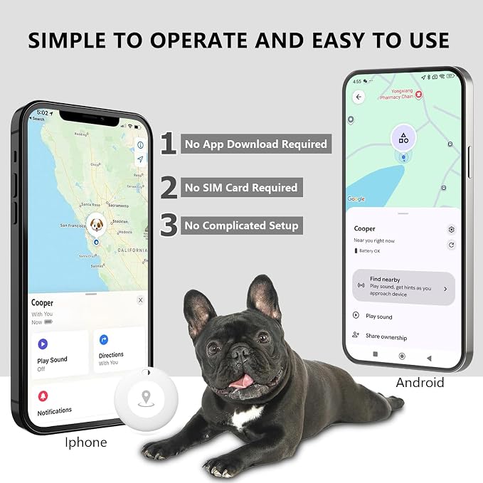 GPS Tracker for Dogs – Smart Dog Collar & Pet Tracker with Real-Time Location, No Monthly Fee, Unlimited Range (iOS & Android) – Fits Small to Large Dogs(Locator Included) (Deep Green)