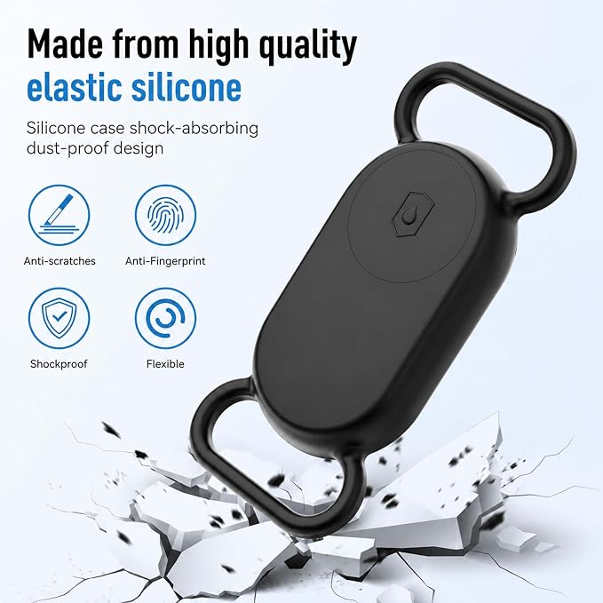Dog Collar Holder(2 Pack) for Galaxy Smarttag2, Waterproof Silicone Case for Pet Cat, Anti-Lost Scratch Resistant Protective Cover Accessory for Samsung Galaxy Smart tag2 (Black)