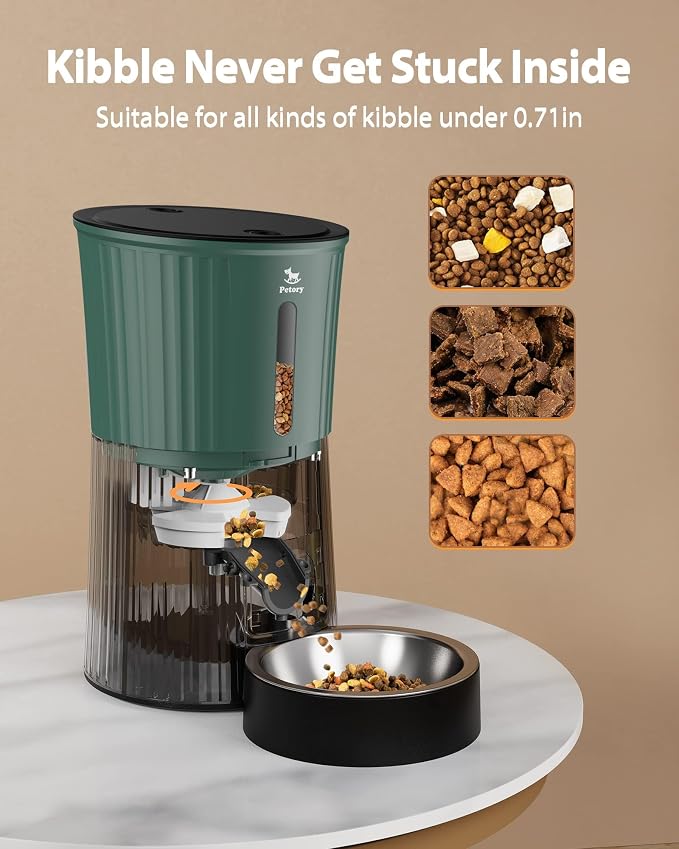 Automatic Cat Feeder - 4L Cat Food Dispenser for Cats and Small Dogs | Timed Cat Feeder, Programmable Portion Control, Up to 6 Meals Daily, Dual Power Supply, 10-Second Voice Recorder