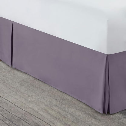 Nestl Grayish Purple Bed Skirt King Size - King Bed Skirt 14 Inch Drop - Brushed Microfiber Bed Skirts - Hotel Quality Pleated Bed Skirt - Shrinkage & Fade Resistant