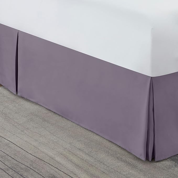 Nestl Grayish Purple Twin XL Bed Skirt - Twin XL Size Bed Skirt 14 Inch Drop - Brushed Microfiber Bed Skirts - Hotel Quality Pleated Bed Skirt - Shrinkage & Fade Resistant