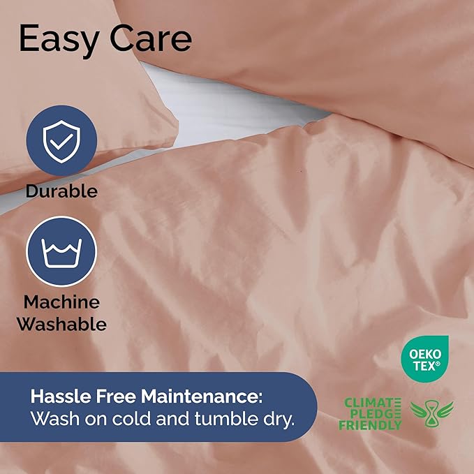 Duvet Cover Cal King Size Set - Extra Soft Cal King Duvet Cover 104" x 98" with 2 Pillow Shams - Hotel Luxury, Easy Care & Fade Free with Zipper Closures & Ties - Comfy, Cozy and Breathable (Mauve)
