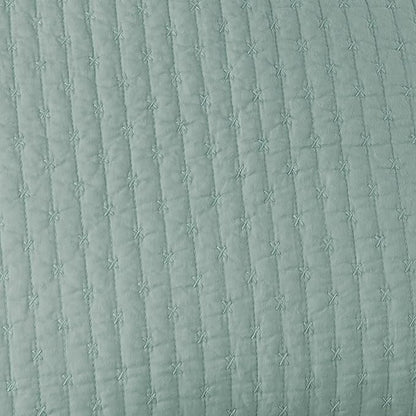 Levtex Home Cross Stitch Reversible Full/Queen Quilt Set (88x92in) with 2 Pillow Shams (26x20in) - Stitch Texture - Blue Haze - Cotton Full/Queen Size Quilt Bedding Set - Lightweight, Soft, Pre-Washed