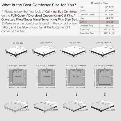 Litanika California King Comforter Set Milk Grey, 3 Pieces Tufted Boho Farmhouse Bedding Comforter Sets, Lightweight Fluffy Comforter Bed Set for All Season (104x96In Comforter and 2 Pillowcases)