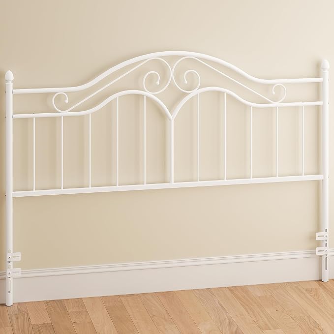 Headboard for King Size Bed Frame Vintage Platform Bed Metal Headboard Only | Height Adjustable,Sturdy and Stable,Easy Assembly,White