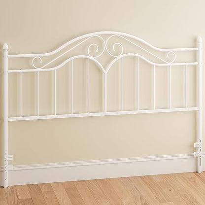 Headboard for King Size Bed Frame Vintage Platform Bed Metal Headboard Only | Height Adjustable,Sturdy and Stable,Easy Assembly,White