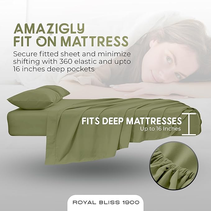 Twin Sheet Set - 3-Pcs Deep Pockets Cooling Sheets - Ultra-Soft Bedding Perfect for Twin Size (Sage)