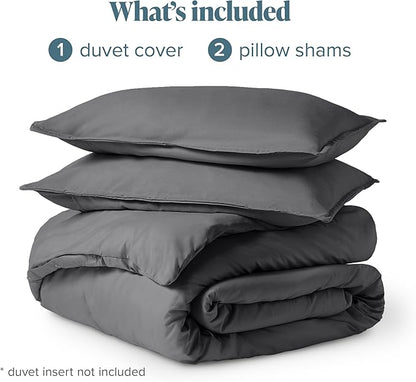 Bare Home Bedding Duvet Cover Full Size - Premium 1800 Super Soft Collection - Lightweight, Cooling - Soft Breathable Bedding Duvet Cover (Full, Grey)