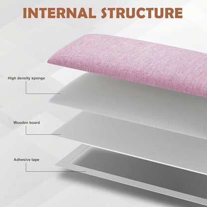 IFNOW Wall Mounted Headboard, Peel and Stick Panels, Light Pink, Queen | 3D Soundproof Acoustic Padding, Reusable and Removable Tufted fabric Bed Headboard for bedroom (9 Panels, 10" x 24")