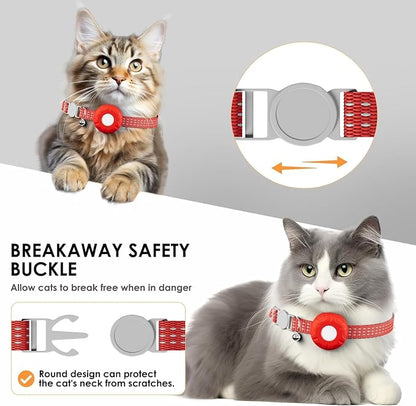 Cat Tracker,Mini GPS Tracker for Cats,No Monthly Fee Smart Pet Activity Tracker,Compatible with Apple Find My(iOS Only),Anti-Lost Finder Tag for Vehicles,Pets,Kids,Items(Red)
