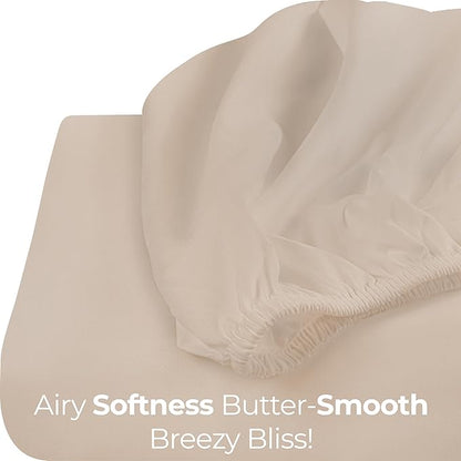 Utopia Bedding Queen Fitted Sheet - Bottom Sheet - Deep Pocket - Soft Microfiber - Shrinkage and Fade Resistant - Easy Care -1 Fitted Sheet Only (Beige)