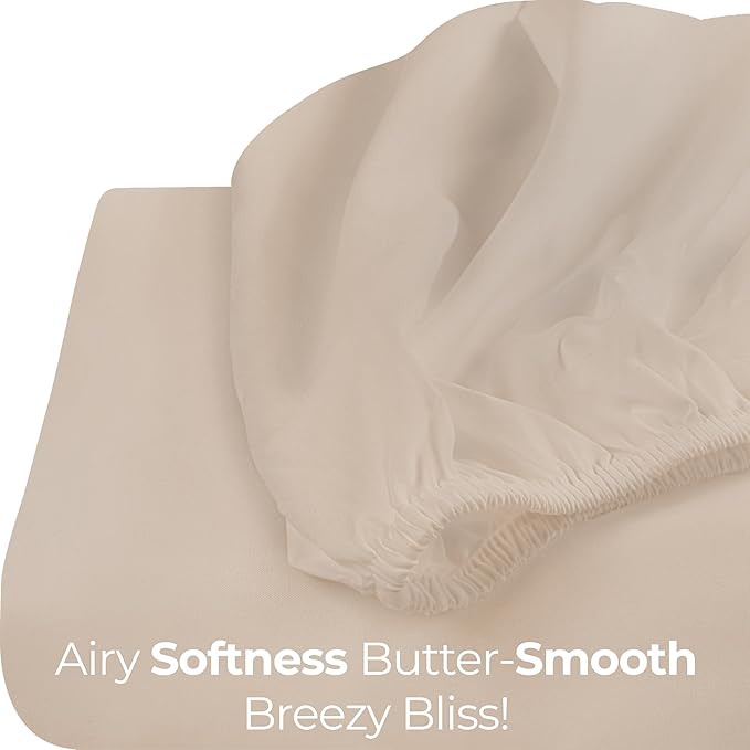 Utopia Bedding Full Fitted Sheet - Bottom Sheet - Deep Pocket - Soft Microfiber - Shrinkage and Fade Resistant - Easy Care -1 Fitted Sheet Only (Beige)