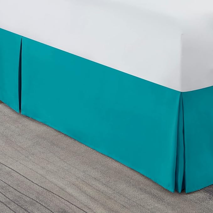 Nestl Teal Bed Skirt King Size - King Bed Skirt 14 Inch Drop - Brushed Microfiber Bed Skirts - Hotel Quality Pleated Bed Skirt - Shrinkage & Fade Resistant