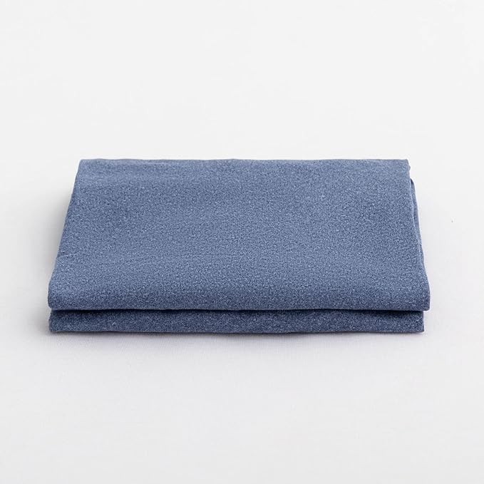 2-Pack Stretch Pillow Cases - Jersey Knit & Envelope Closure Pillowcases with Ultra Soft T-Shirt Like Polyester Blend - Suitable for Queen or Standard Size Set of 2, Heather Blue