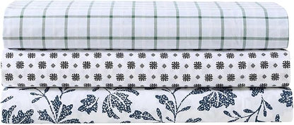 Eddie Bauer - Twin Sheet Set, Premium Cotton Percale Bedding Set, Plaid Home Decor, Oeko-Tex Certified (Classic Tattersall Plaid Green, Twin)