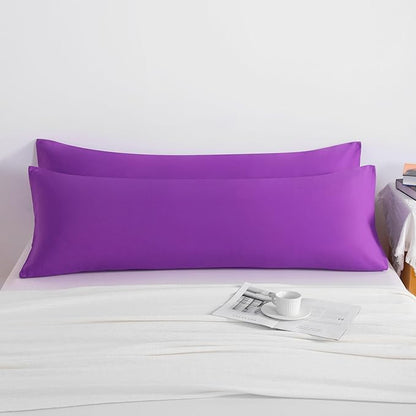 NTBAY Body Pillow Cases Set of 2, 2 Pack Brushed Microfiber Pillow Cases, Soft, Wrinkle, Fade, Stain Resistant Pillow Cases with Envelope Closure, 20x54 Inches, Purple