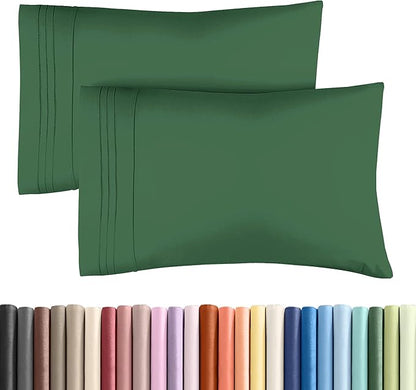 Queen Pillow Cases Set of 2 - Ultra Soft Hotel Quality Pillowcase Covers - Comfy, Cozy & Wrinkle Free - Shrinkage and Fade Resistant - Machine Washable Pillow Protectors - 2 Piece Set - Emerald Green