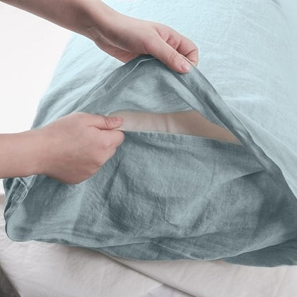 Simple&Opulence Body Pillow Cover 20" x 54",100% Pure Linen, Ultra Soft and Breathable, Body Pillowcase with Envelope Closure for Adults (Dusty Blue)