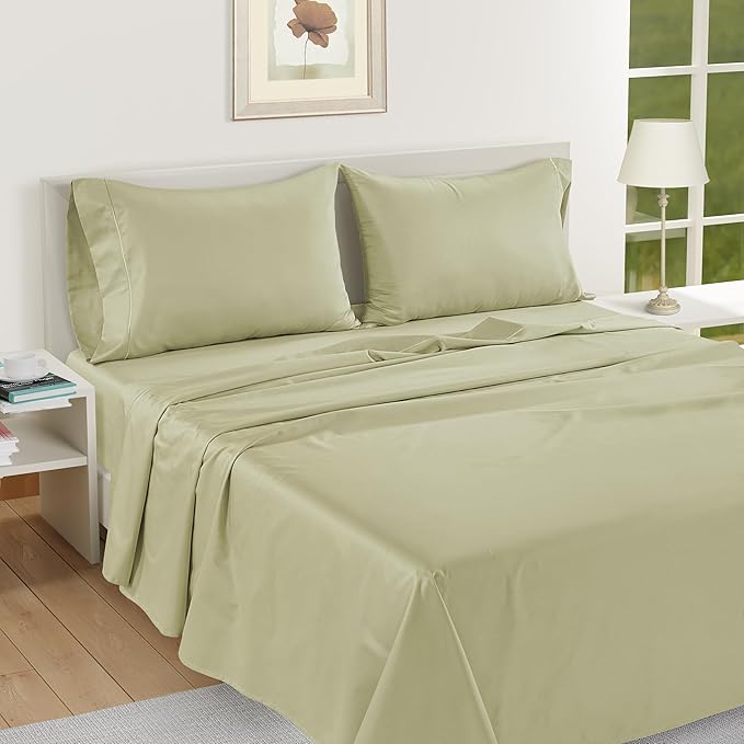 Pillow Case Covers King, Set of 2, 100% Egyptian Cotton Sateen, Soft Cool & Smooth 1000 Thread Count Pillow Cases - Seafoam
