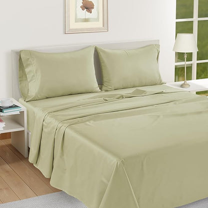 LANE LINEN Queen White Pillow Cases Set of 2, 100% Egyptian Cotton Cases, Sateen - Perfect for Home, Hotels & Hospital Use, Standard Size - Seafoam