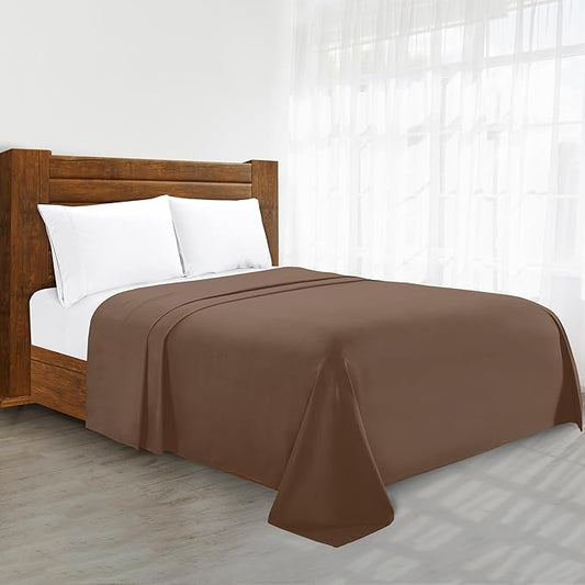 Luxury Flat Sheet on Amazon Elegant Comfort Wrinkle-Free 1500 Premier Hotel Quality 1-Piece Flat Sheet, King Size, Taupe
