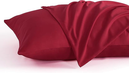 NTBAY King Pillow Cases Set of 2, 2 Pack Brushed Microfiber 20x36 Pillow Cases, Soft, Wrinkle, Fade, Stain Resistant Wine Red Pillow Cases with Envelope Closure, 20x36 Inches, Wine Red