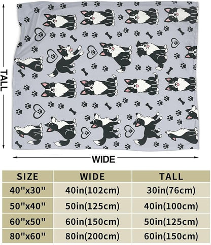 Border Collie Blanket Super Soft Warm Fluffy Fleece Flannel Dog Throw Blanket Cozy Fuzzy Plush Stuff Bedding Blankets Gifts for Women Kids Boys Girls Adults 80"X60"