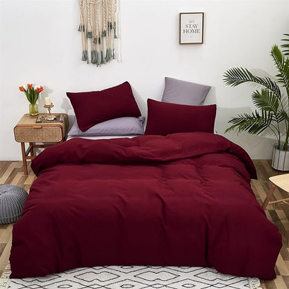 Luxlovery Burgundy Comforter Set Twin Maroon Dark Red Bedding Comforter Set Wine Red Soft Breathable Durable Blanket Quilts 3 Piece Burgundy Bedding Set for Teens Kids Twin Bed