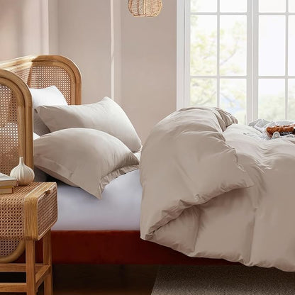 Nestl Linen California King Duvet Cover Sets - Soft Double Brushed Cal King Duvet Cover, 3 Piece, with Button Closure, 1 Duvet Cover 104x98 inches and 2 Pillow Shams