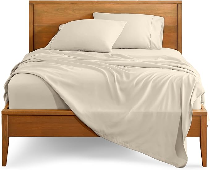 Bare Home Split California King Sheet Set - 1800 Ultra-Soft Microfiber Bed Sheets - Double Brushed - Deep Pockets - Easy Fit - 5 Piece Set - Bed Sheets (Split Cal King, Sand)
