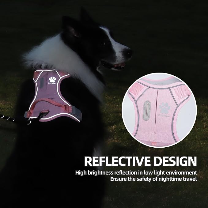 No Pull Dog Harness with Built-in Hidden AirTag & GPS Tracker Holder, Reflective Adjustable Escape-Proof Vest Harness for Small & Medium Dogs (Blue, M)