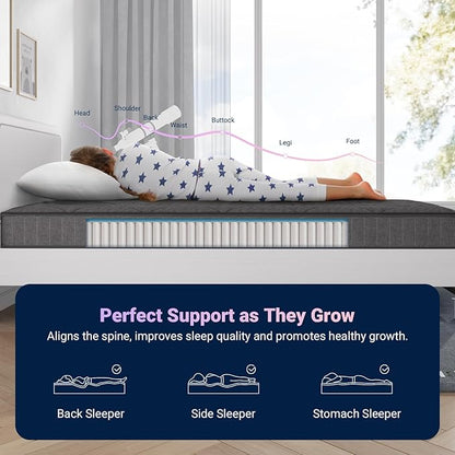 Avenco 8 Inch Full Size Mattress, Full Mattress in a Box, Medium Firm Hybrid Mattresses with Smarts™ Coil and Gel Memory Foam for Cool Night Sleep & Pressure Relief, CertiPUR-US Certified