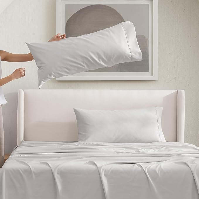 UGG Hedi King Sheet Set 4-Piece Luxury Cooling Sheets Deep Pockets Premium Bedding with 2 Pillow Shams Hypoallergenic Machine Washable Soft Lightweight Bed Set for Bedroom, King, Stone Grey