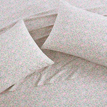 Laura Ashley - Queen Sheets, Cotton Percale Bedding Set, Lightweight & Breathable Home Decor (Lovestone Pink, Queen)