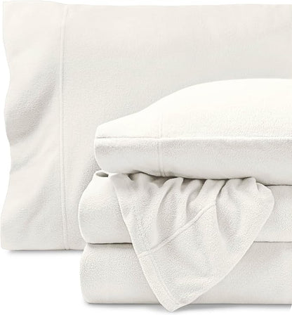 Bare Home Super Soft Fleece Sheet Set - Full Size - Extra Plush Polar Fleece, No-Pilling Bed Sheets - All Season Cozy Warmth (Full, Cream)