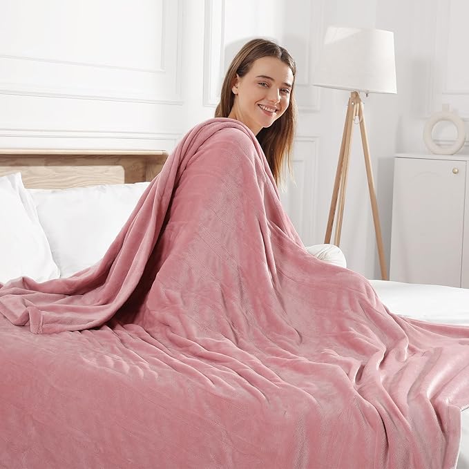 Heated Blanket King Size Electric Blanket 100''X90'' - Fast Heating Blanket Ultra Soft Flannel, Dual Controllers with 5 Heat Levels & 10 Hrs Timer, Machine Washable King Heated Blanket, Pink