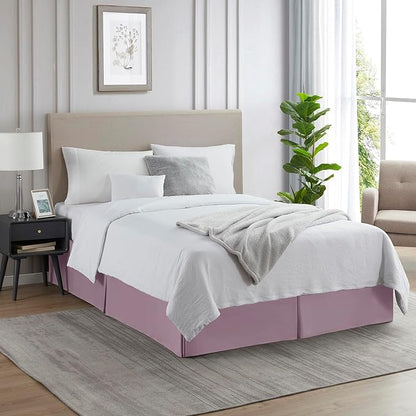 Nestl Dusty Purple Full XL Bed Skirt - Full XL Size Bed Skirt 14 Inch Drop - Brushed Microfiber Bed Skirts - Hotel Quality Pleated Bed Skirt - Shrinkage & Fade Resistant