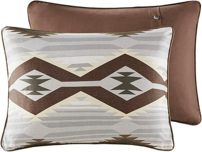 Woolrich Rustic Lodge Cabin Comforter Set - All Season Down Alternative Warm Bedding Layer and Matching Shams, Oversized King, Bitter Creek, Grey/Brown